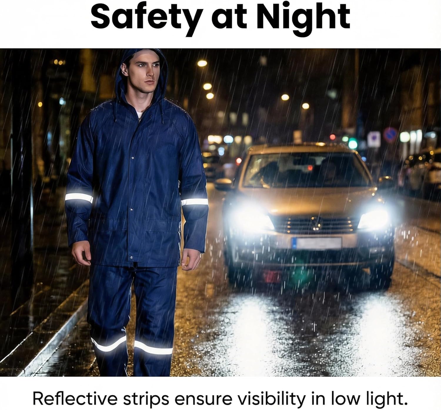 Men's Waterproof Rain Jacket Lightweight Packable-Hooded Windbreaker for Hiking, Fishing, Travel Outdoor Activities - Image 2