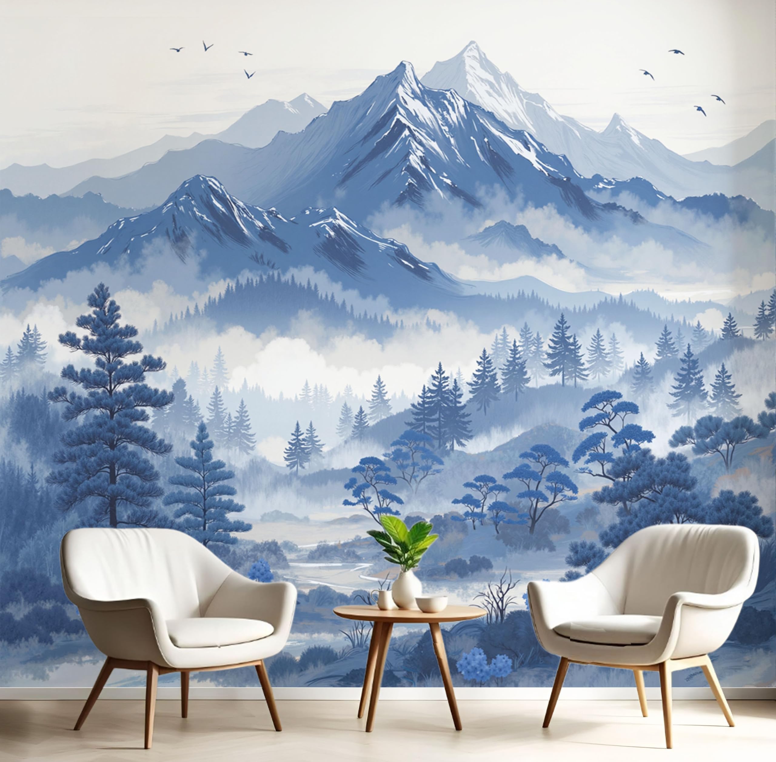 Papier peint panoramique en soie pour masquer un mur nu