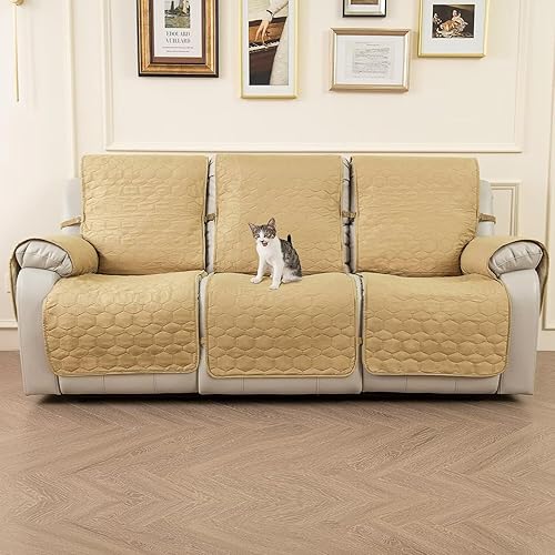 Miniatura 8 de DEARTOWN Funda impermeable para sofá reclinable, funda antideslizante para silla reclinable, protector de muebles, funda de sofá lavable para perros