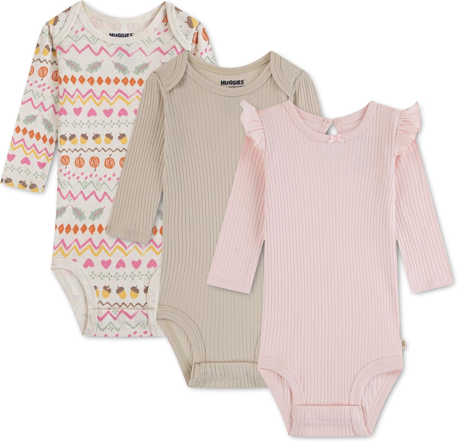 HUGGIES Baby Multi-pack Long Sleeve Bodysuit