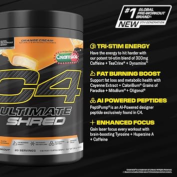C4 Ultimate Shred Pre Workout, Thermogenic, Cherry Limeade, 20 Servings