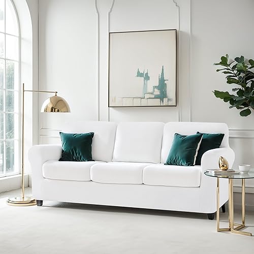 Miniatura 2 de CHUN YI - Funda elástica para sofá (7 piezas), funda para sofá de 3 plazas con tres respaldos y cojines separados con banda elástica, tela jacquard