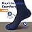 Facool Merino Wool Diabetic Socks, Women\'s Men\'s Padded Neuropathy Seamless Toe Non-Binding Loose Top Diabete Crew Moisture Wicking Soft Comfortable Socks, 3 Pairs Navy Blue Medium