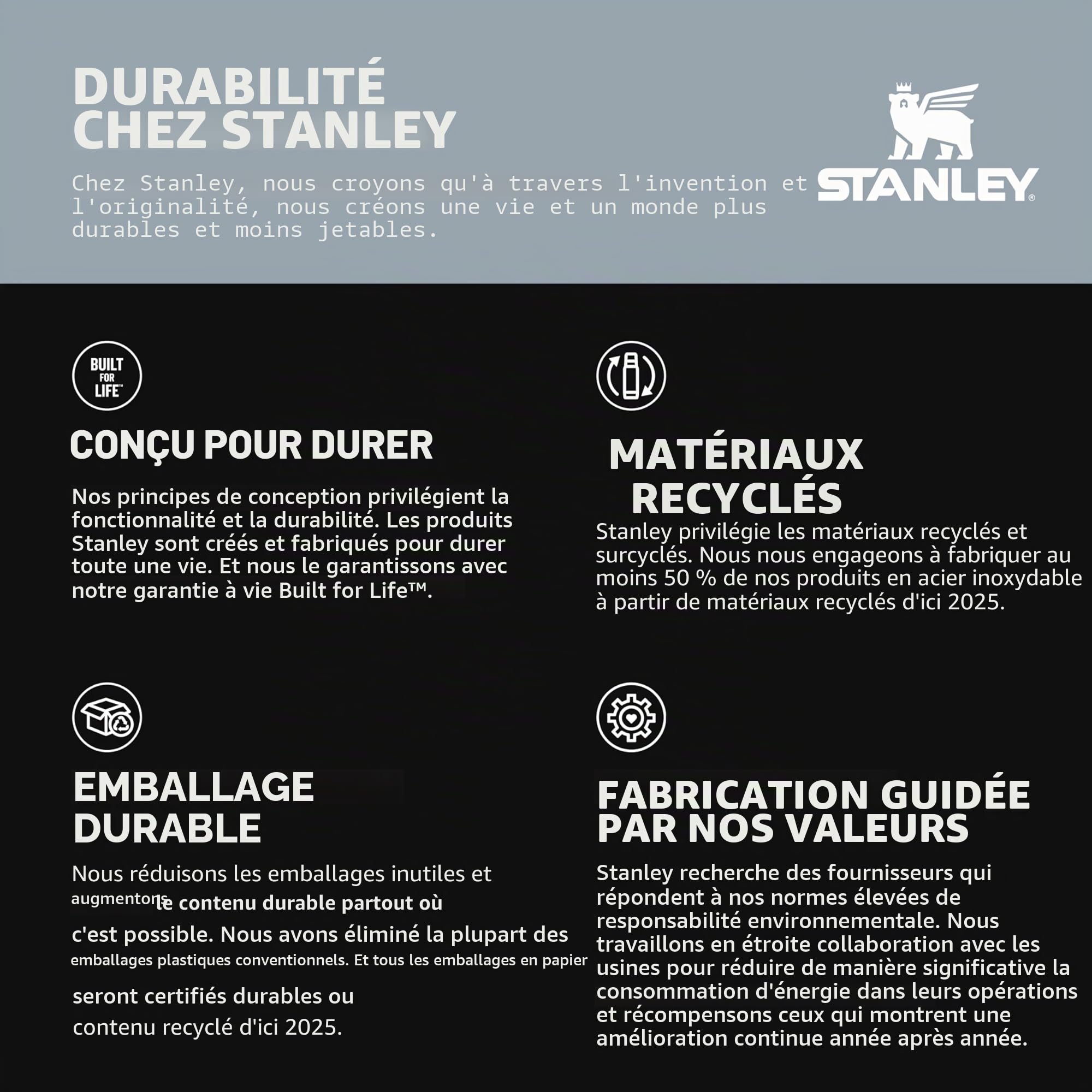 STANLEY Quencher H2.0 FlowState Gobelet isotherme en acier inoxydable avec couvercle et paille pour eau, thé glacé ou café, smoothie et plus encore, pomelo, 591 ml