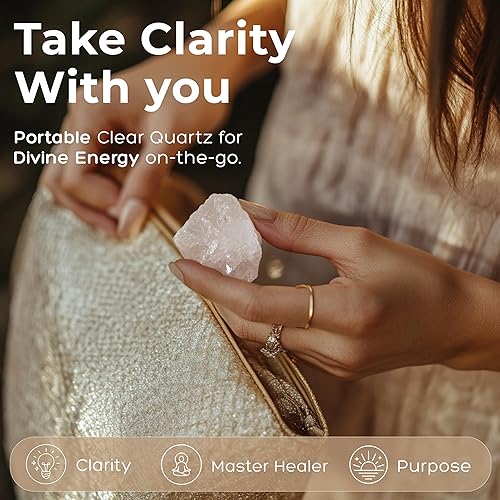 Vista 3 de Anima Set de Cristales de Cuarzo Transparente Premium para Claridad, Enfoque y Amplificación de Energía Auténtica Torre, Racimo y Cristal Crudo