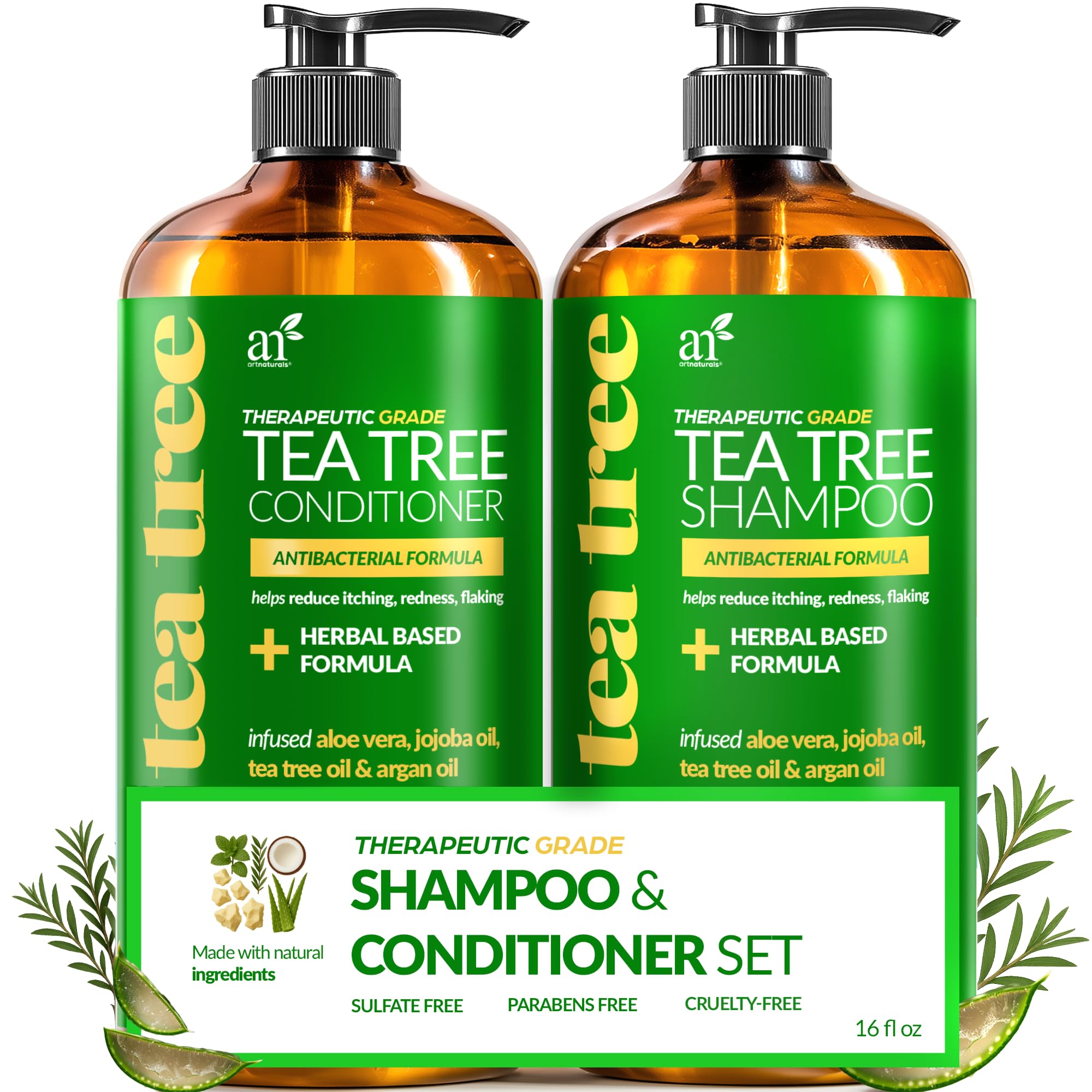 Amazon.com : artnaturals Tea Tree Shampoo and Conditioner Set - (2
