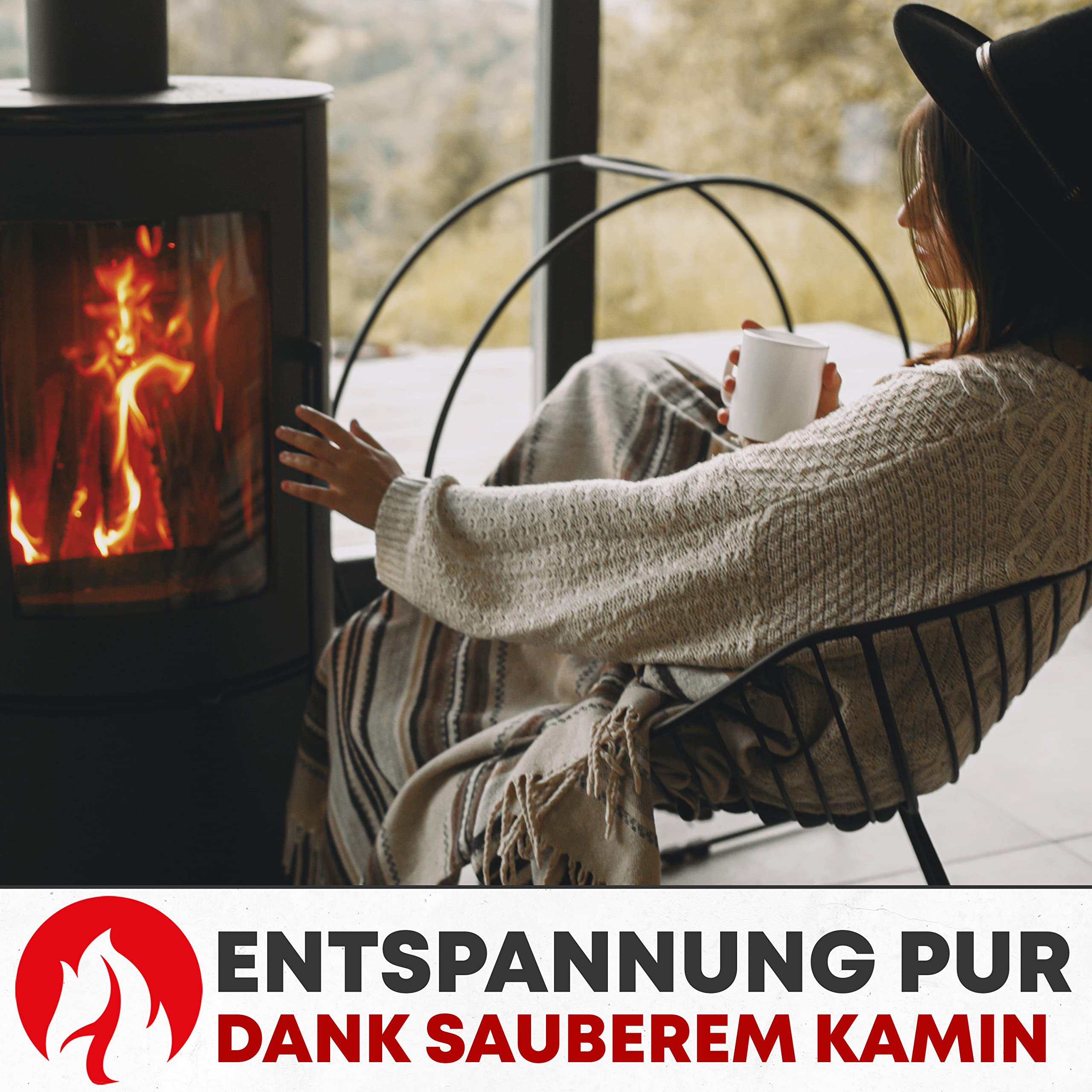 Kaminofen und Pelletofen Reinigungsset, mit Flexibler Schubstange, 80 und 150 mm Ofenrohrbürsten