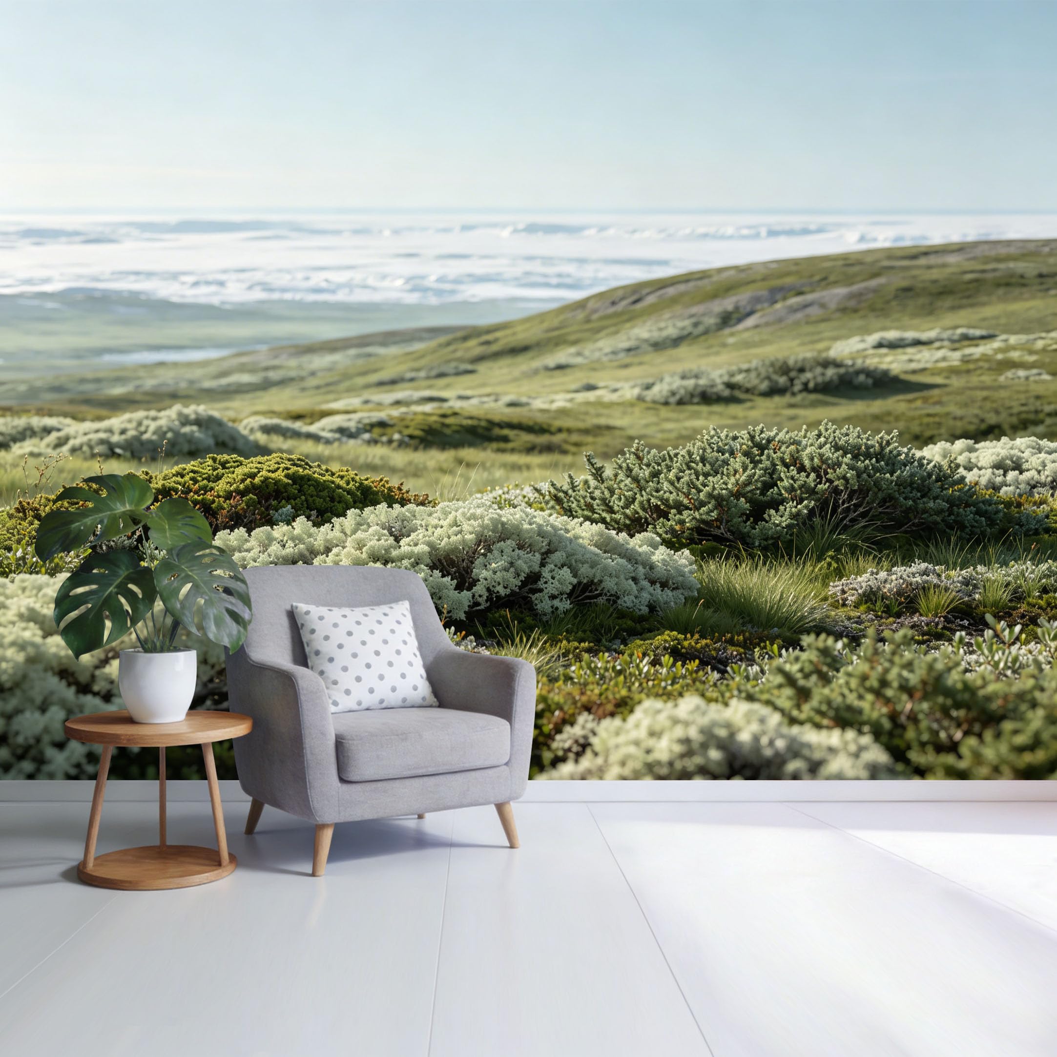 Custom Size Wall Mural Serene Mountain Landscape Green Meadow Horizon Botanical Natural Scenery SelfAdhesive Wall Fabric Removable Wallpaper for Home Office Decor