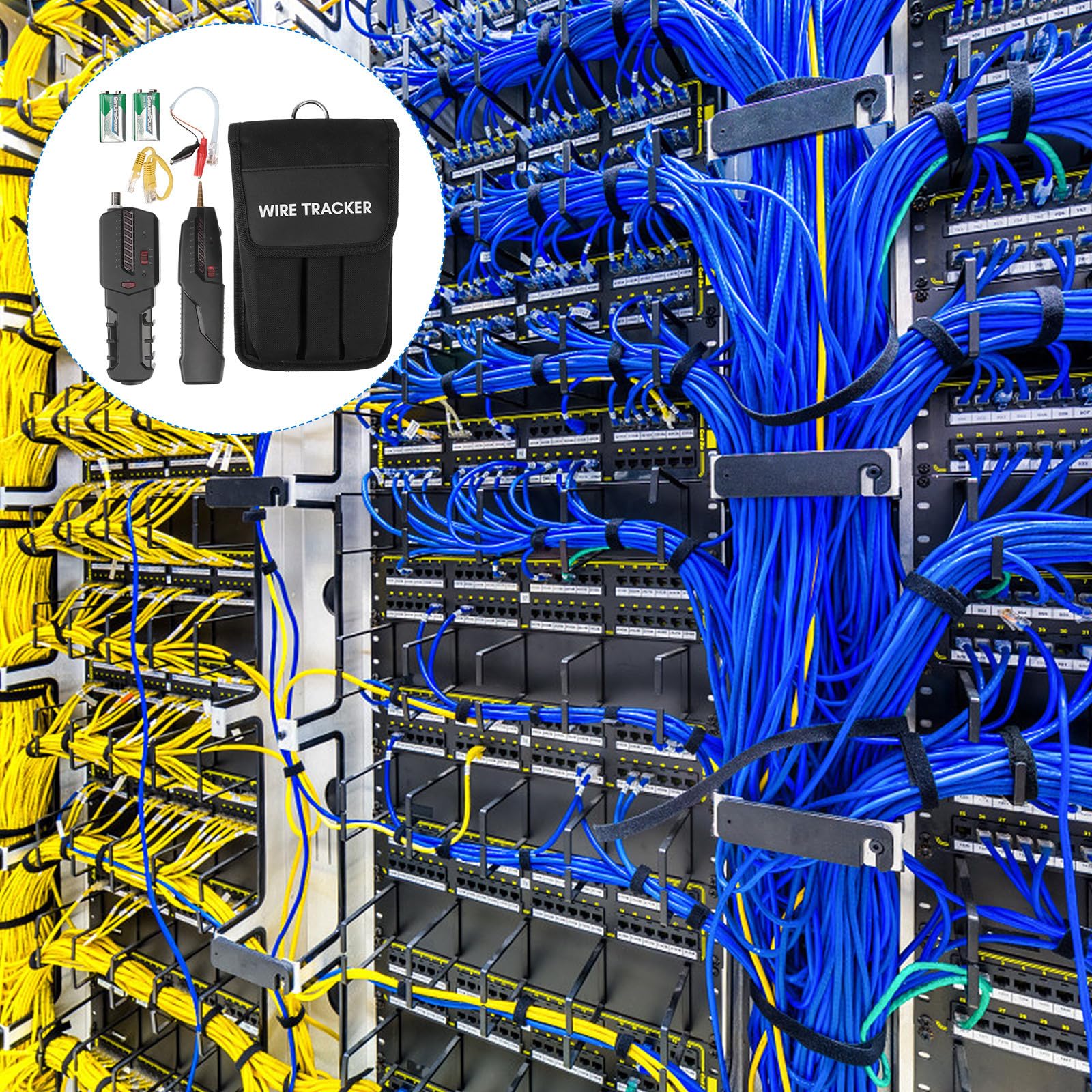 HOMSFOU Testeur en Noir Fonction Multifonction Réseau de Câbles Veille Automatique et Alignement de Niveau Plastique et Métal Suivi et Détection de Câbles Ethernet