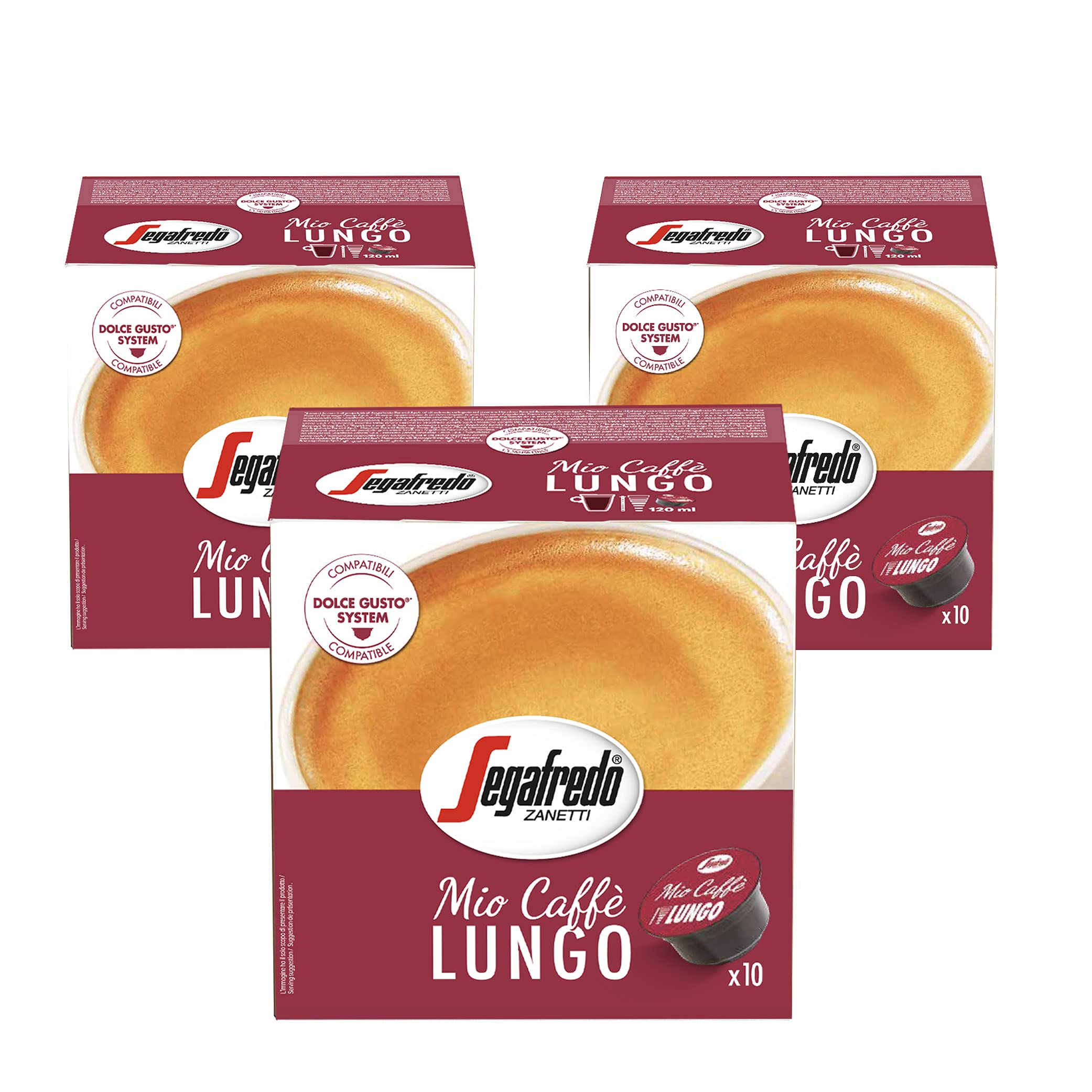 Segafredo Mio Caffe Lungo Dolce Gusto Compatible Capsules Pack of 3
