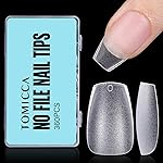 TOMICCA Short Coffin Gel Nail Tips, Full Cover Short Nail Tips, 360Pcs Soft Coffin Nails Matte Fake False Acrylic Press on Nail Home DIY Nail Salon 15 Sizes