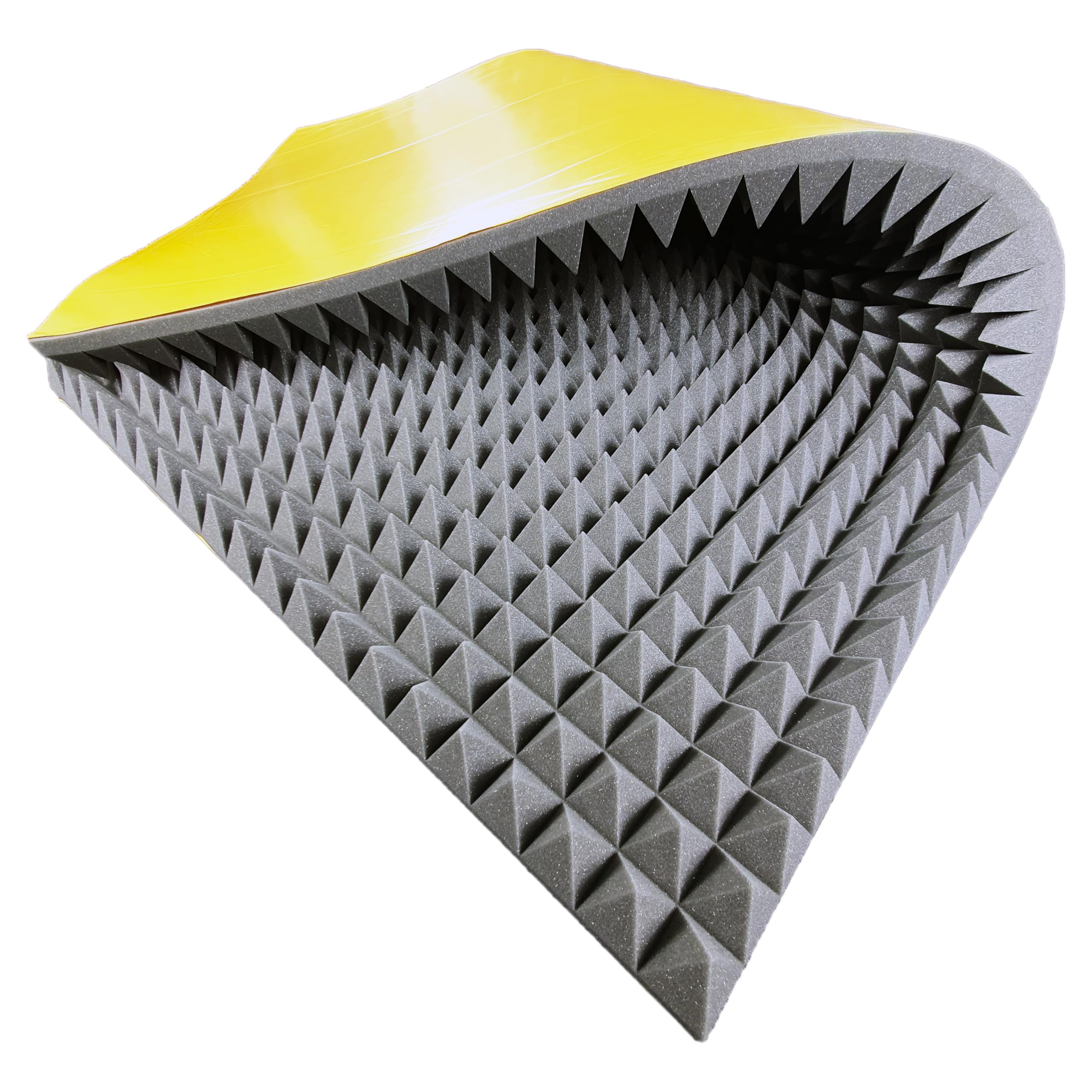 Mousse acoustique pyramidale autocollante 100 x 200 x 8 cm GMP Tech Beauty of Sound – Isolation en mousse pour salle de jeux – Isolation acoustique murale dans le studio de musique – Mousse acoustique
