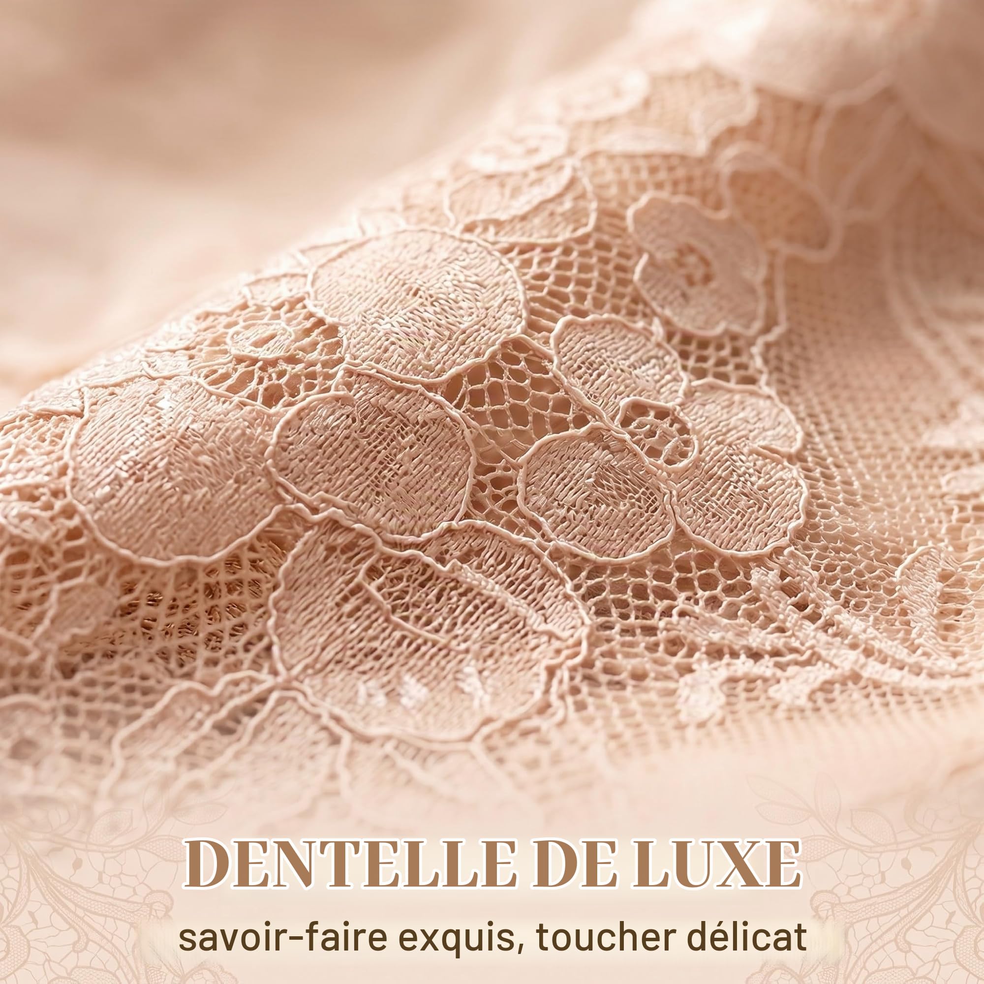 Lot de 3 Soutien Gorge Bandeau sans Bretelles en Dentelle pour Femme, bandeau dentelle, Hauts sans Bretelles, Bandeau Poitrine femme, Noir, Blanc et Beige, Taille Unique 28x10cm