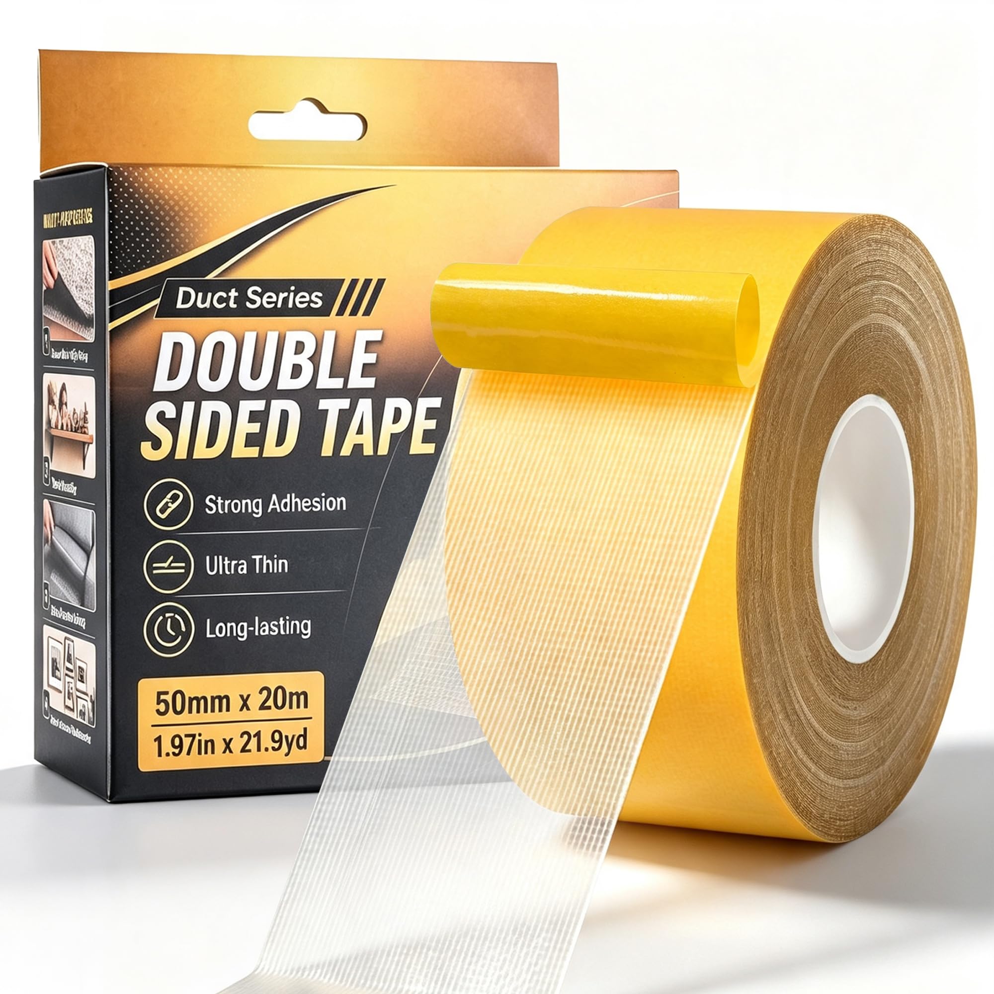 Klentex Double Sided Tape Heavy Duty, 50mm x 20m Extra Strong Sticky