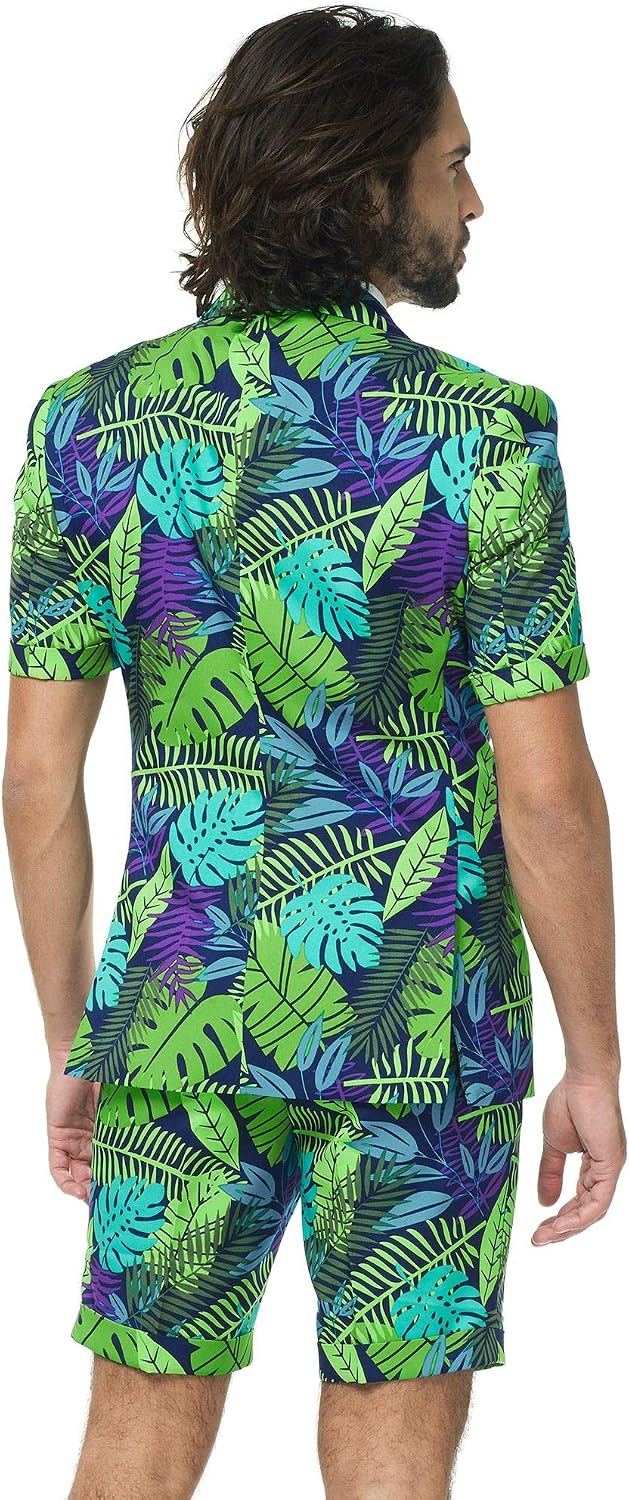 Opposuits Men's Summer Suit Outfit - Slim Fit - Includes Short Sleeved Blazer - Shorts and Tie