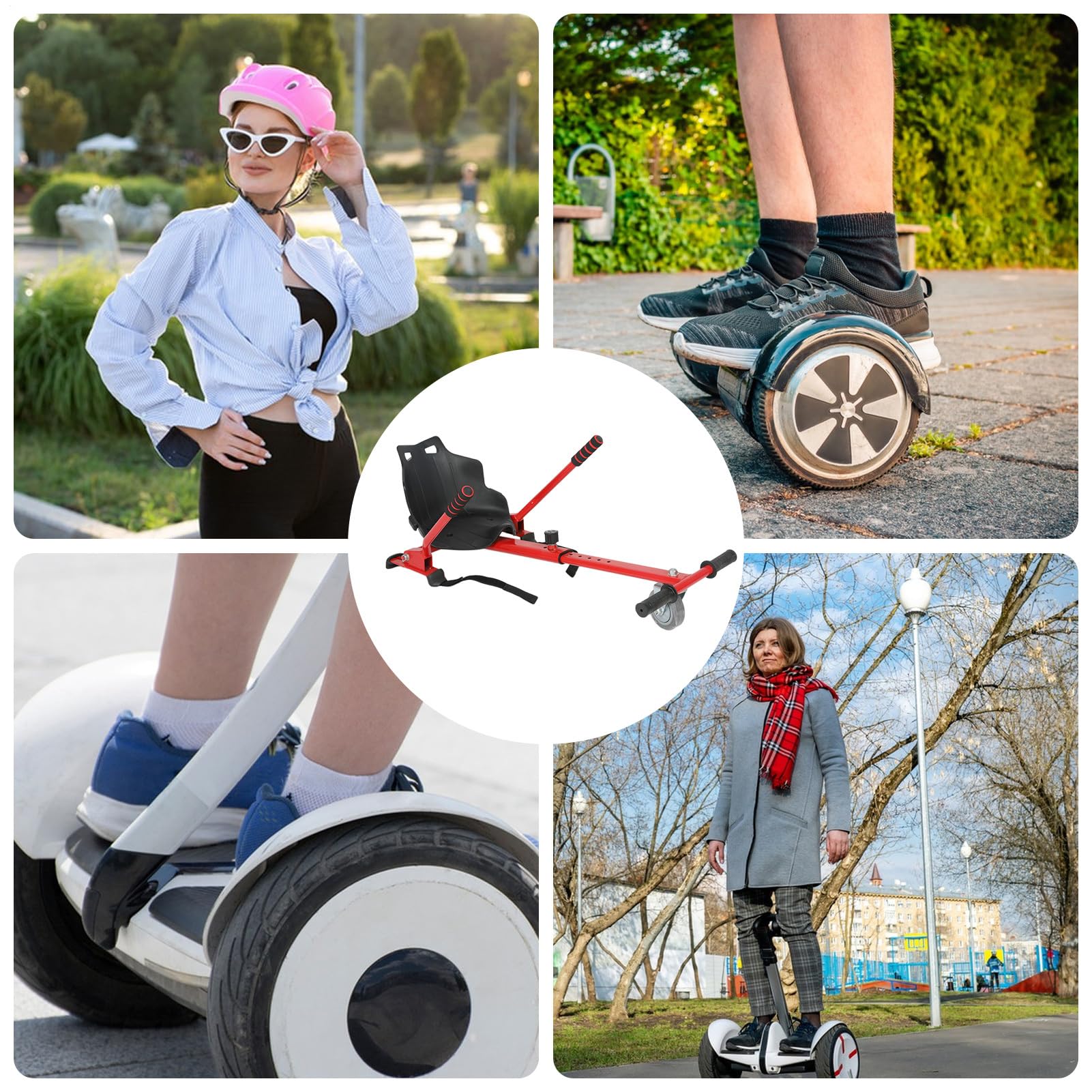 Sedile Hoverboard - Sedile Kart Comodo Robusto e Regolabile, Fissaggio | Solido, Materiali Resistenti | Accessorio per volo a vela per Hoverboard 6,5/8/10 pollici, bambini, adulti, libero, sport