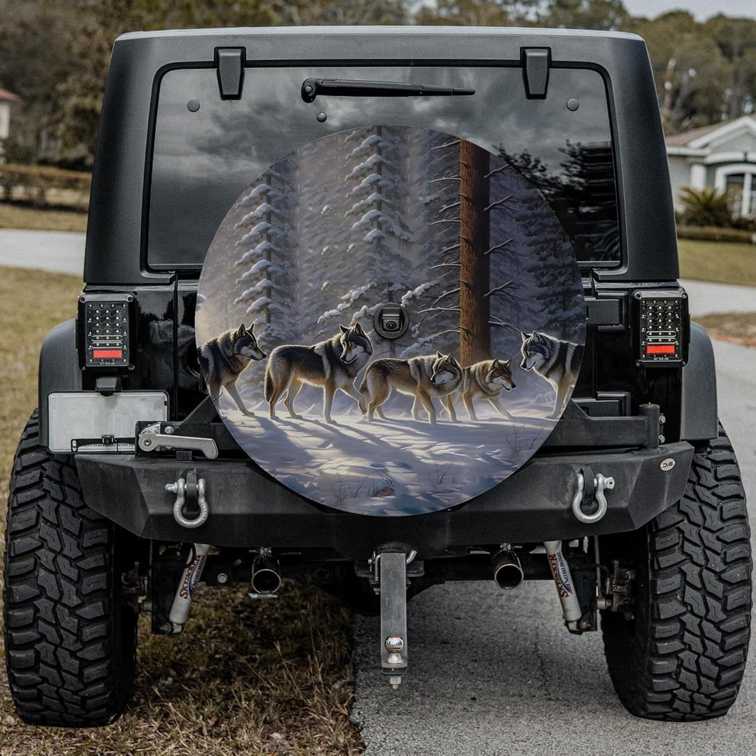 VanLich Shop Wildlife Wolf Faith Spare Tire Cover with/Without Backup Camera Hole – Wolf Wheel Cover Protector, Wildlife Wolf Spare Wheel Cover (Style 2)