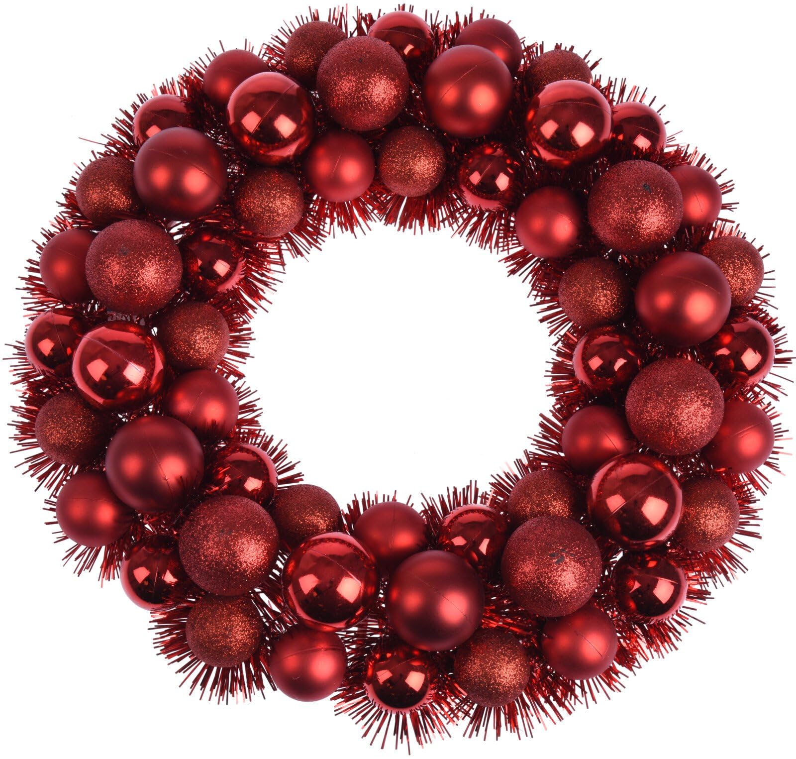 Noel çelenk 56 kırmızı top 39 cm diamentro çeşitli renklerde orijinal ve şık yılbaşı yanıltıcı çelenk (kırmızı)