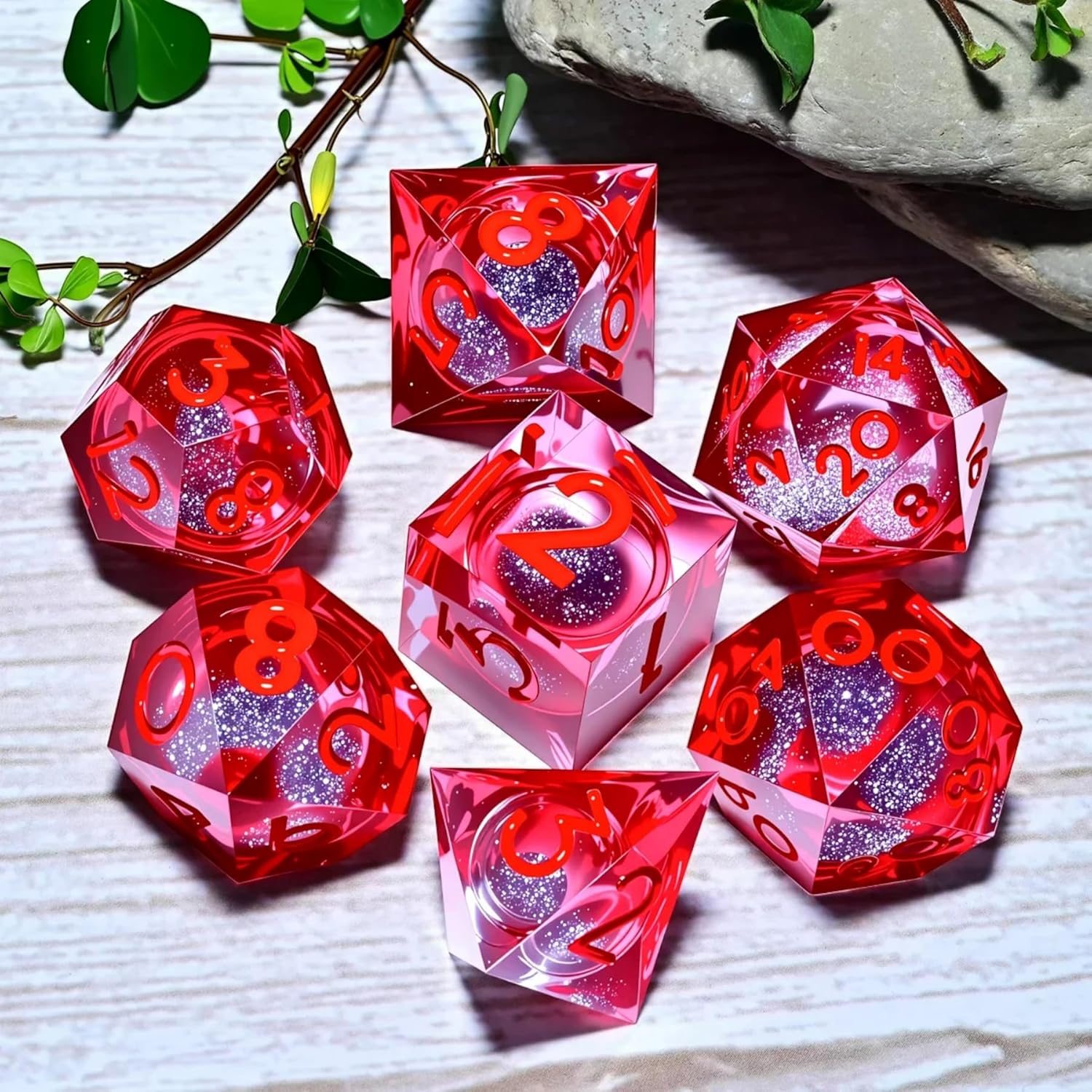 Resin Cat Head DND Dice, Sharp Edge Dungeons and Dragons Polyhedron Game Dice Set for Role Playing Games RPG Explorer Magic, Holiday Birthday Gifts Party Gifts