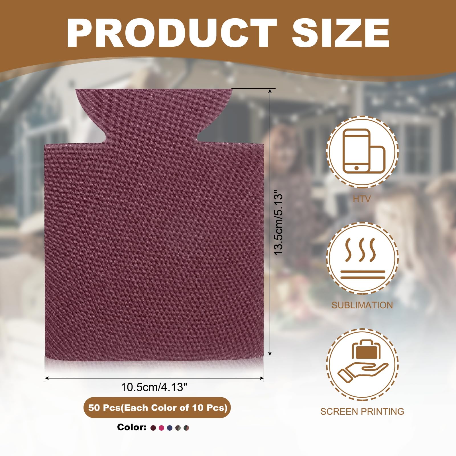 PATIKIL Blank Beer Can Cooler Sleeves 50Pcs Plain Bulk Collapsible Bottle Sleeve Insulated Foam Can Cover for 10oz Bottle Wedding Party HTV Sublimation - Image 2