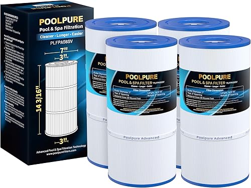 POOLPURE Repuesto para filtro de piscina Hayward CX480XRE, Pleatco PA56SV-PAK4, Ultral-A4, Unicel C-7458, Filbur FC-1223, FC-6420, Hayward SwimClear
