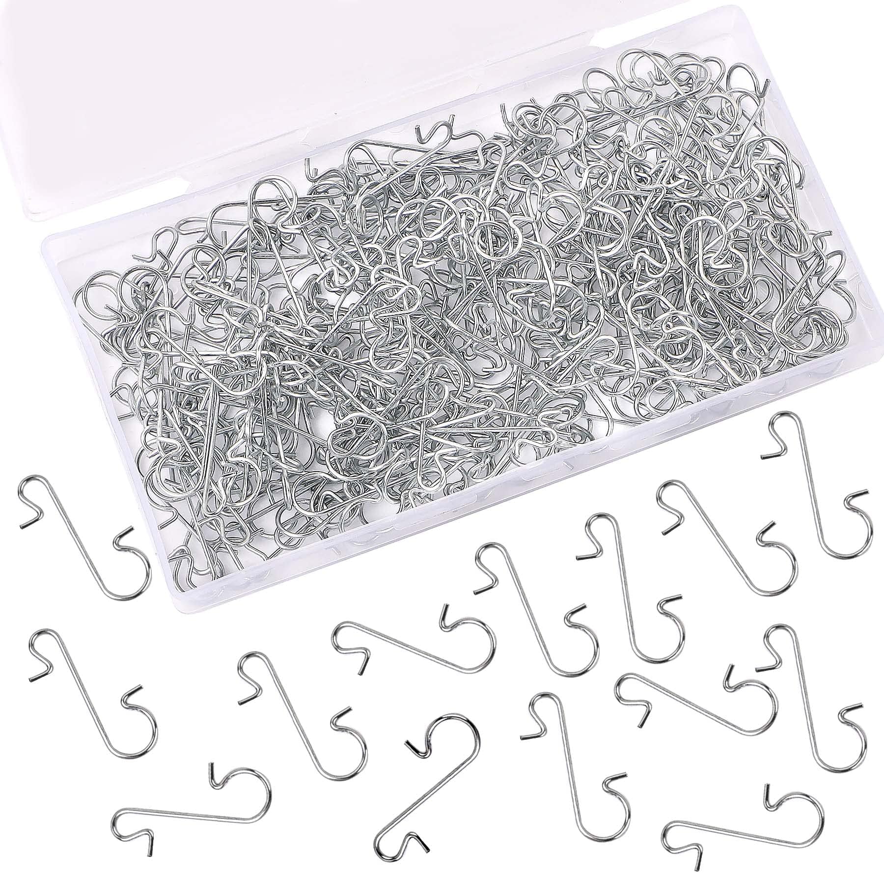 240Pcs Christmas Ornament Hooks Metal Wire Hooks S-Shaped Hangers with Storage Box for Hanging Xmas Tree Decoration (Silver)