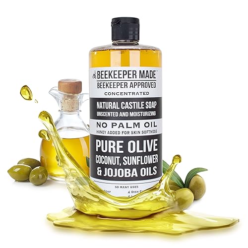 Miniatura 9 de Beekeeper Made - Jabón natural de castilla, 32 onzas líquidas, sin aceite de palma, 8 ingredientes, aceites puros de oliva, coco y girasol, sin OMG,