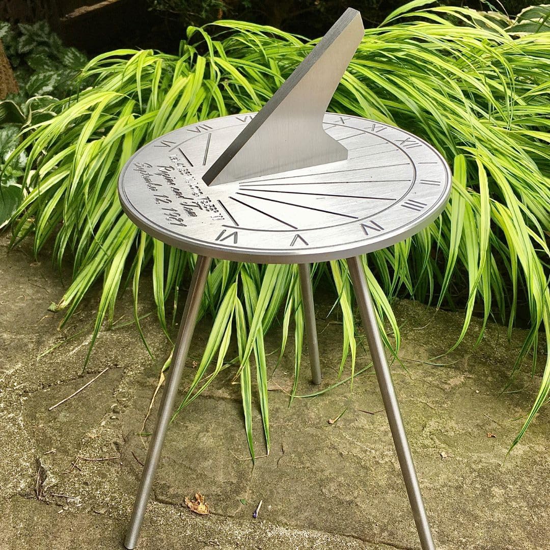 Sundial Stand Perfect for Sundials for The Garden - Sun dials for Outdoors - Handmade of Aircraft Aluminum and Stainless Steel - Sundial NOT Included