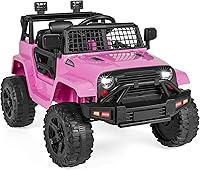Best Choice Products 12V Pink Ride-On Car for Kids 3+ w/ Parent Remote, Bluetooth, Spring Suspension, Locking Doors, 61 lbs Capacity
