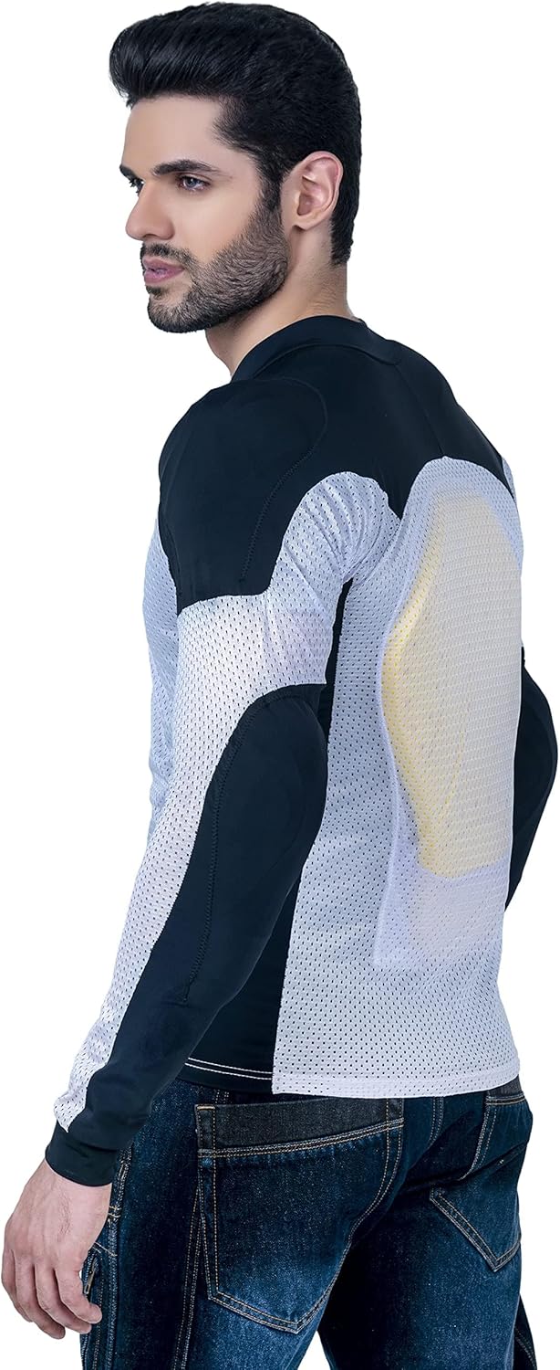 Wicked Stock Motorcycle Armor Shirt-Men Womens Mesh Motorcycle Shirt-CE LEVEL2 Summer Motorcycle Shirt (White, Medium) - Image 7