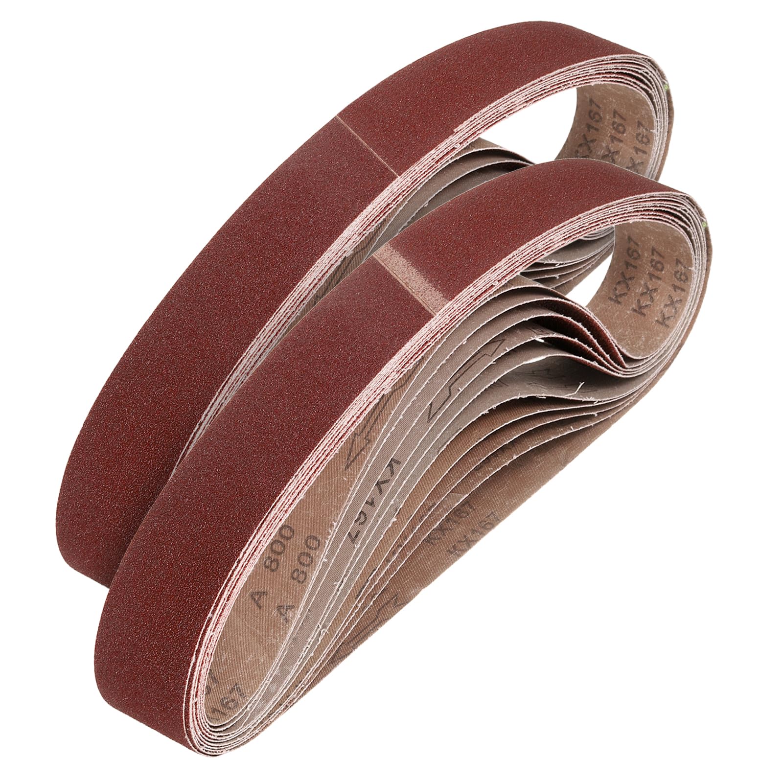 sourcing map 30mm x 330mm Sanding Belts, 20 Pcs 120/240/400/800/1000 Grit Aluminum Oxide Abrasive Belt Sander File Belt for Woodworking, Metal Polishing, Knife Sharpener