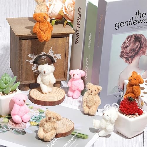 Miniatura 4 de 32 piezas de mini oso de peluche de oso pequeño, pequeño oso conjunto, pequeño oso suave, juguetes de peluche para pastel de cumpleaños, decoración