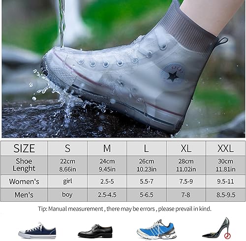 Miniatura 9 de SooGree Fundas para zapatos impermeables para zapatos de lluvia, reutilizables, plegables, botas de lluvia antideslizantes, suela de goma,