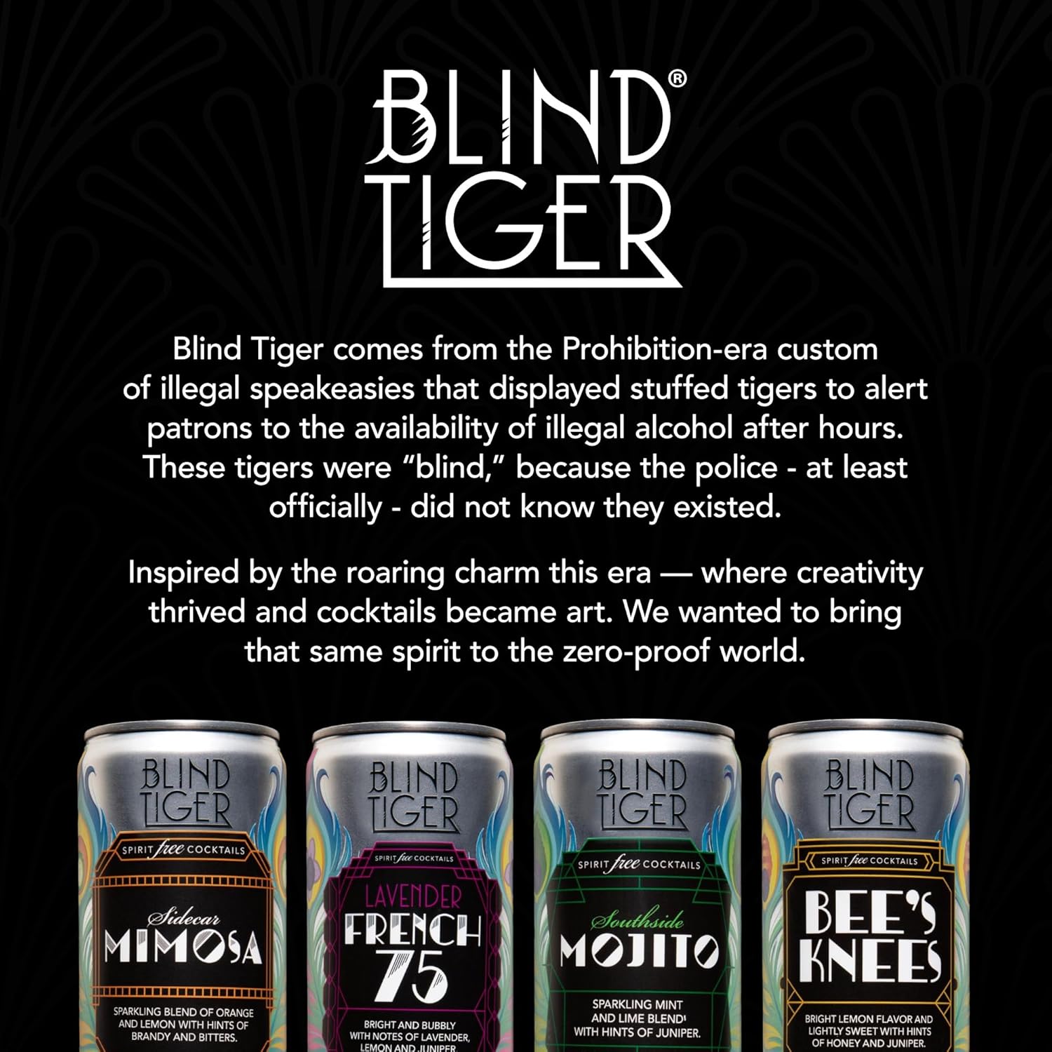 Blind Tiger Non-Alcoholic Cocktails & Mixers 8 Pack | Crafted with Clean Ingredients | Ready-to-Drink Mocktails | 8.4 fl oz Cans (Variety Pack)