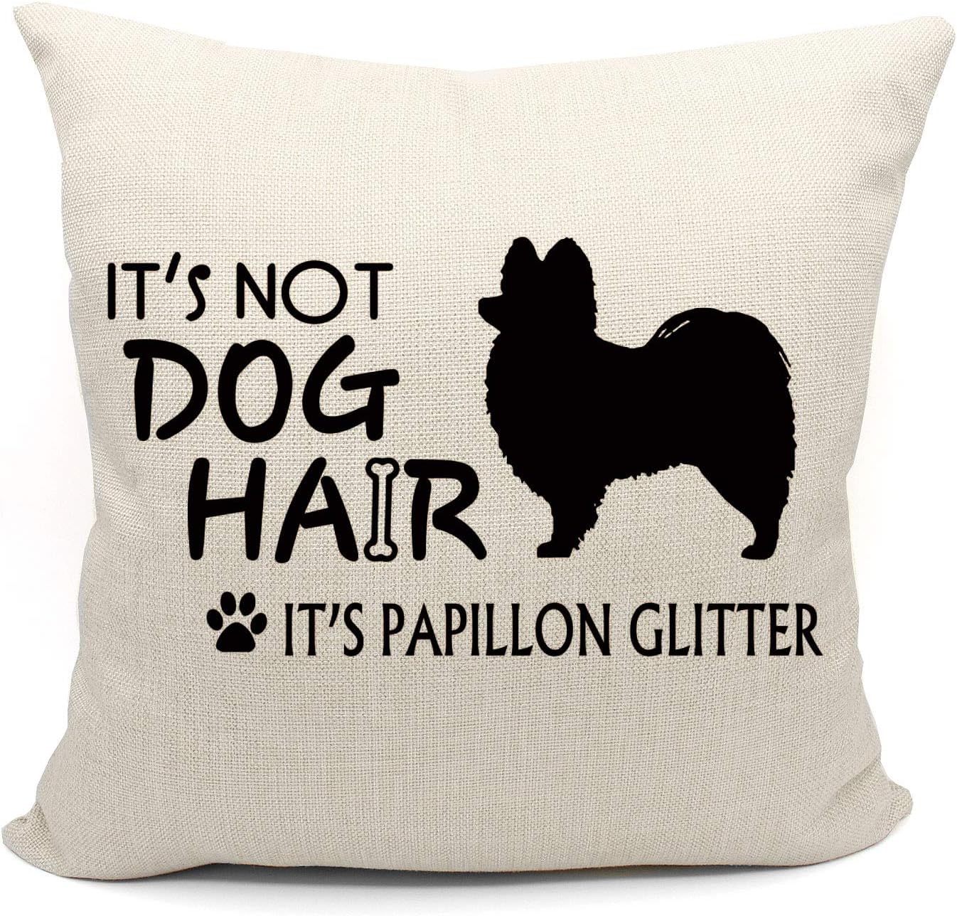 Mancheng-zi Papillon Pillow Covers 18x18, pappillon Pillow Cushion, Pomeranian Pillow Cover,Pomeranian Gifts,Pomeranian Gifts for Women,Reserved for The Dog Pillow