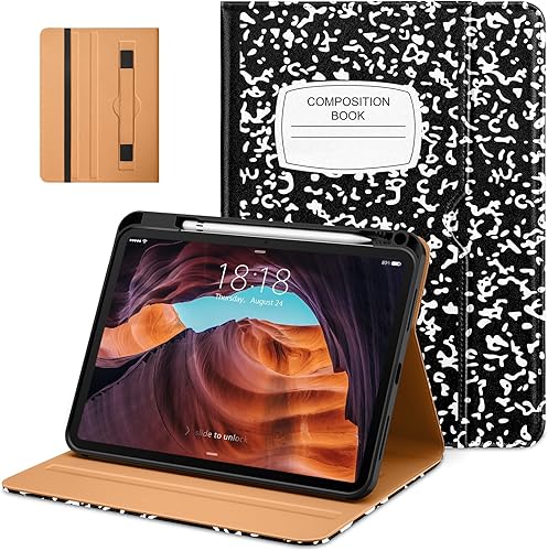 Miniatura 37 de DTTO Funda para iPad (A16) de 11ª generación de 11 pulgadas 2025, funda para iPad de 10.9 pulgadas 2022, funda de cuero prémium con soporte para Rojo