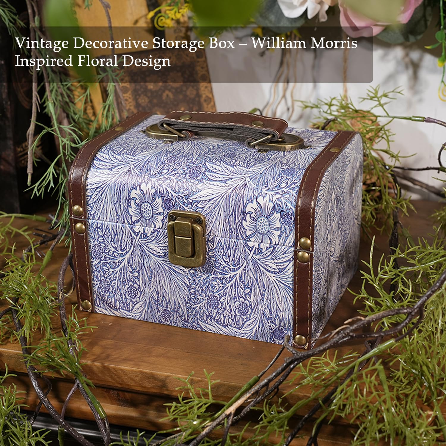 Amazon.com: XIAOAIKA Vintage Decorative Storage Box with Handle