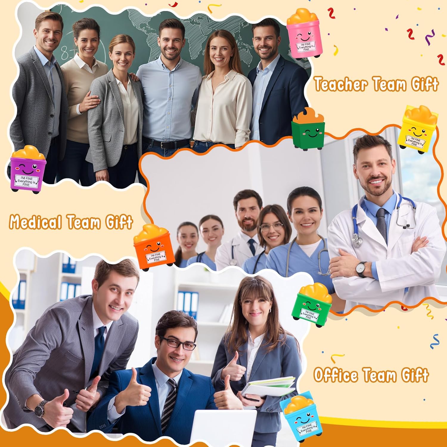 Civaner 36 Pcs Dumpster Stress Balls Bulk Relief Balls Dumpster Anxiety Relief Gift Squeeze Toys for Adults Therapy Fidget Appreciation Gifts for Office Team Employee Coworker Staff Teacher Student