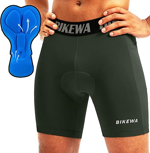 Pantalones cortos de ciclismo acolchados 4D para hombre, ropa interior de ciclismo, con bolsillos laterales