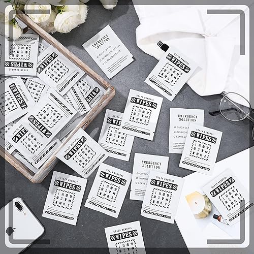 Miniatura 5 de 200 toallitas quitamanchas envueltas individuales, mini toallitas quitamanchas para ropa, tela para lavandería, alfombra para bebés, comedores de