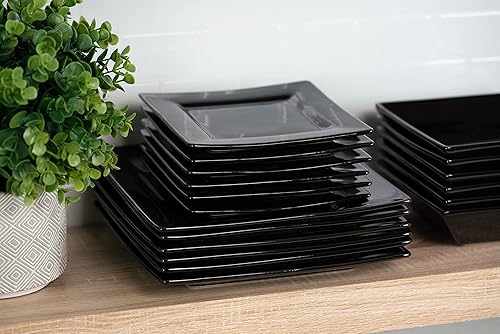 Miniatura 34 de 10 Strawberry Street Nova Juego de vajilla cuadrada de 16 piezas, rojo Negro -,Crema Blanco,Azul oscuro,Gris,Mate negro,Rojo