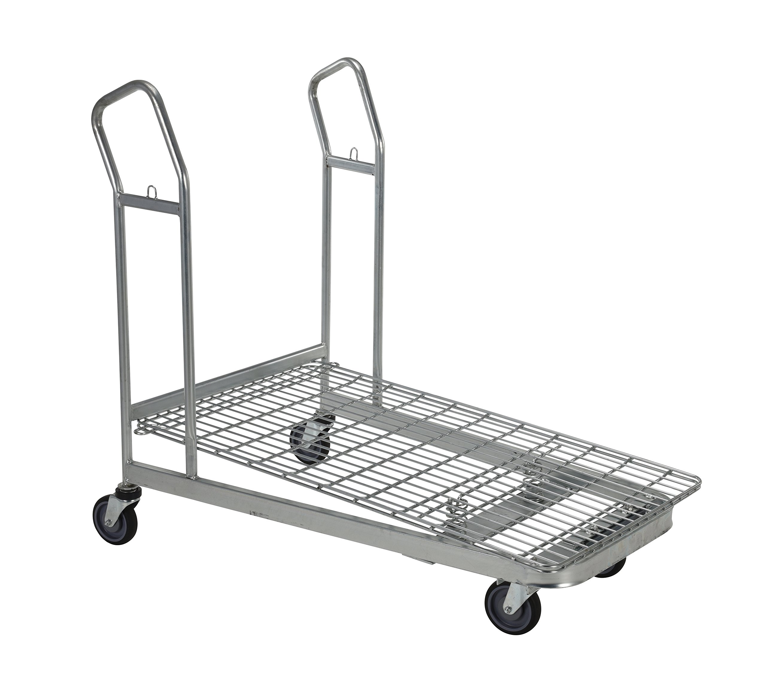 Vestil WIRE-M Nestable Wire Cart with Swivel Casters, 90 lbs Capacity, 52