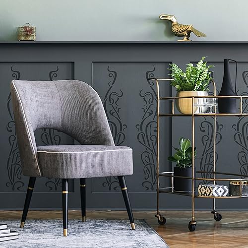 Miniatura 8 de NAKLEO - Plantilla de pared de plástico reutilizable con borde  8.3 x 17.7 in  8 x 17 pulgadas  Art Nouveau Secession 3  Patrón de pintura a rayas