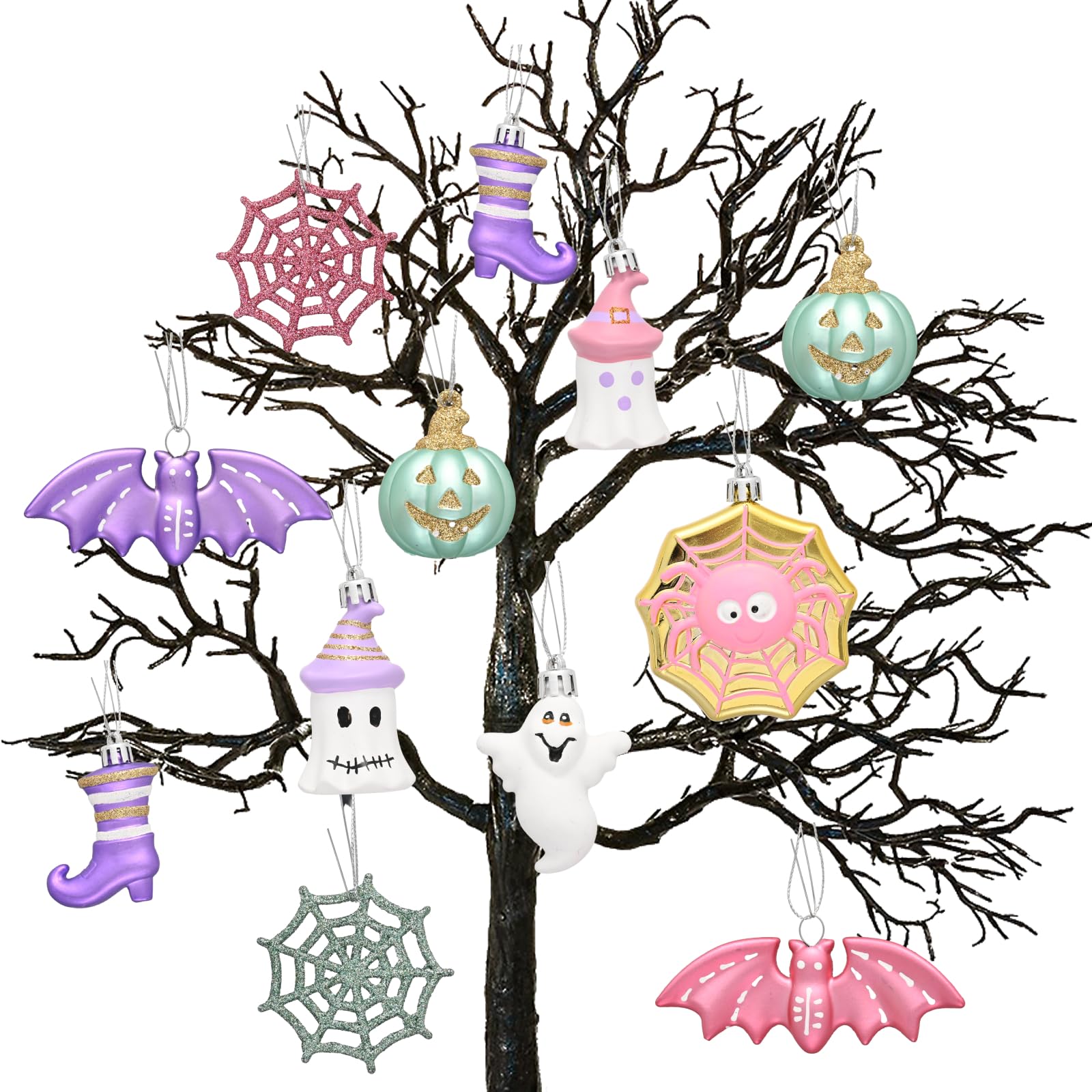 Valery Madelyn 12pcs 5.5-10cm Halloween Decorations,pink & Purple