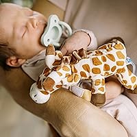 Vista 11 de Dr. Brown's Lovey Pacifier and Teether Holder, 0 Months Plus, Giraffe with Blue Pacifier