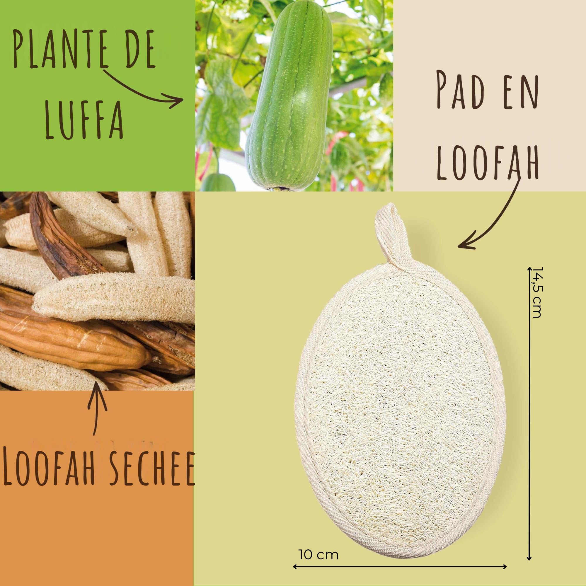Gants Exfoliants Naturels Lot de 3, Luffa Chanvre Sisal, Pour Corps et Visage, Peau Douce et Éclatante, Vegan, Réutilisables, Zéro Déchet