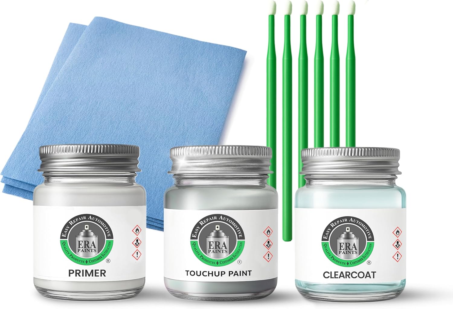 ERA Paints - 792/9792 - Palladium Silver Metallic for MERCEDES-BENZ Exact OEM Color Match Automotive Touch Up Paint for Cars - Scratch & Chip Repair for Metal & Plastic - Premium Kit - Made in USA