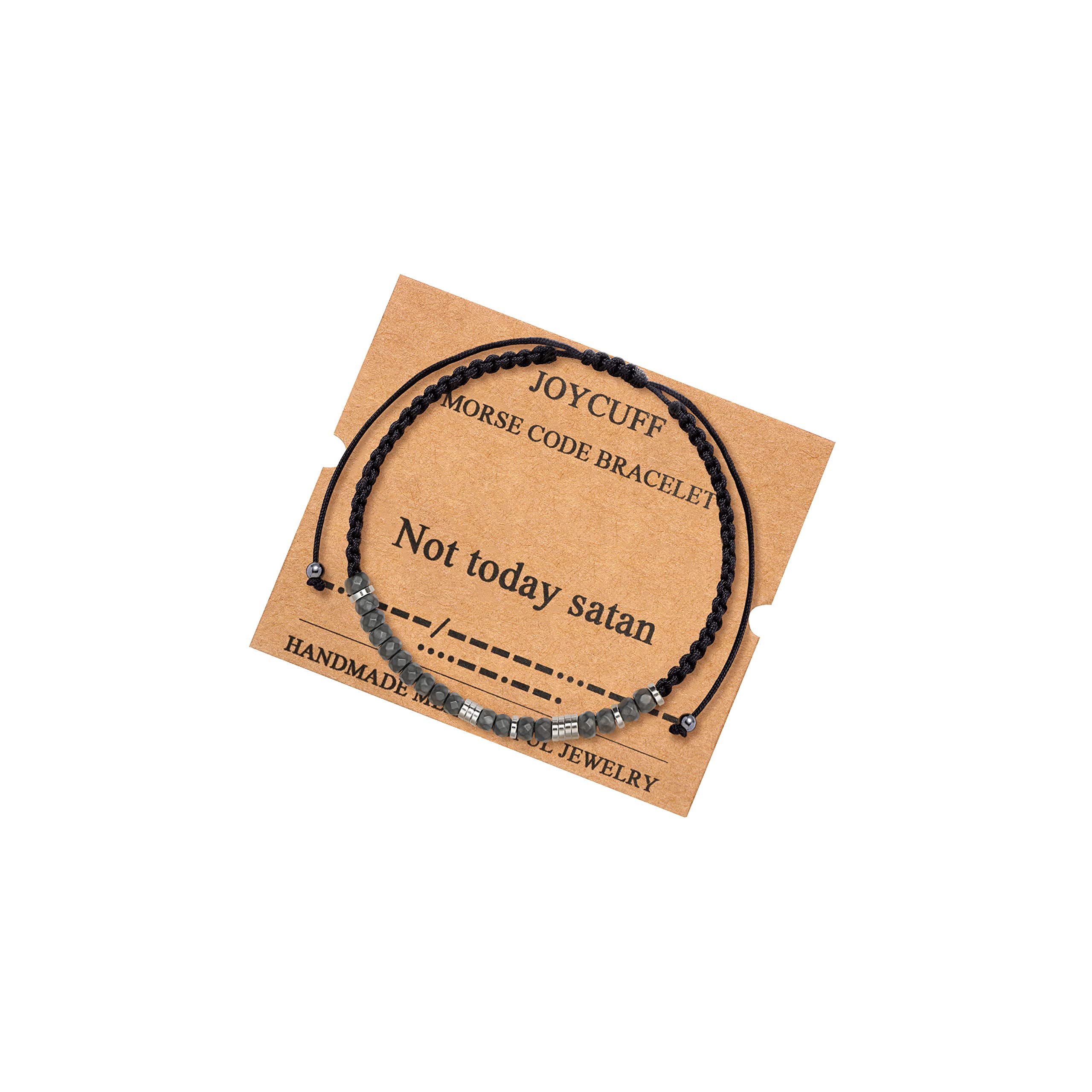 JoycuFFInspirational Gifts for Girls Morse Code Bracelets for Women Unique Jewelry for Daughter Mom Dad Son Friendship Gift for Best Friends Mother's Day Graduation Adjustable Handmade