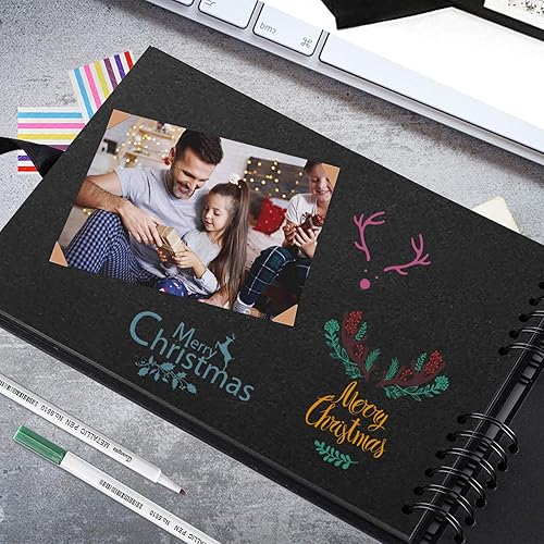 Miniatura 4 de EVNEED Álbum de fotos de 11.5 x 8.5 pulgadas, libro de invitados de boda, aniversario, álbum de recortes, álbum de fotos de boda con kit de