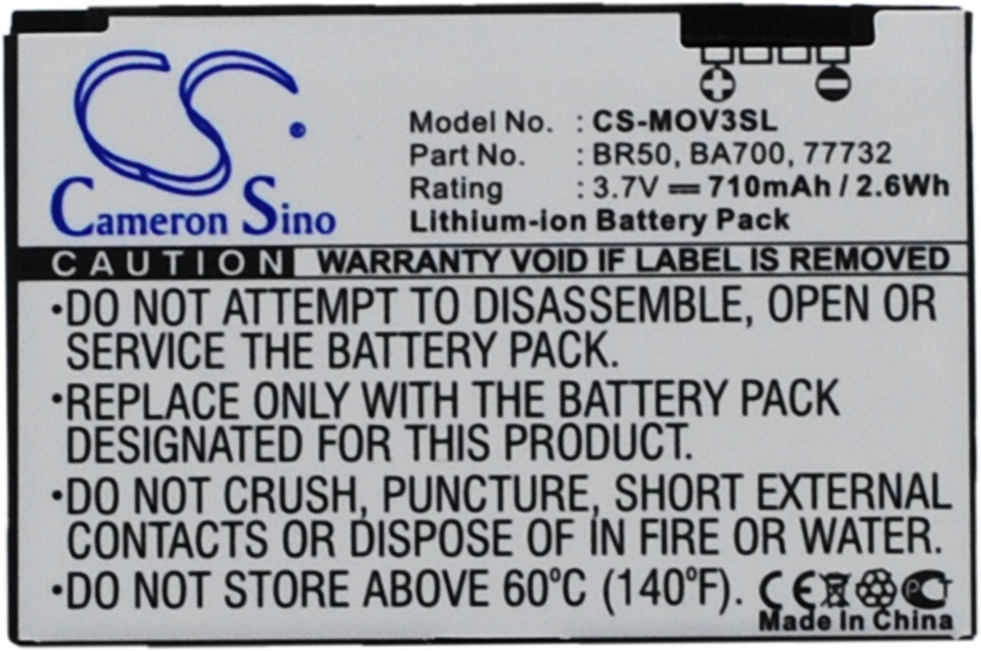 Replacement Battery for Razr V3E Flip P Razr V3Z V235 Razr V3IM Razr V3c Razr V3 Prolife 300 Razr V3i Prolife 500 Lifestyle 285 BR50 SNN5696B BA700 SNN5696C 22320 SNN5696A 77732 SNN5696